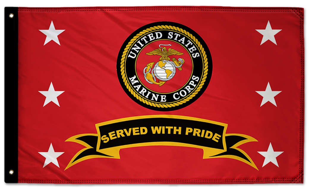 Marines Served With Pride 3'x5' Double-Sided Flag