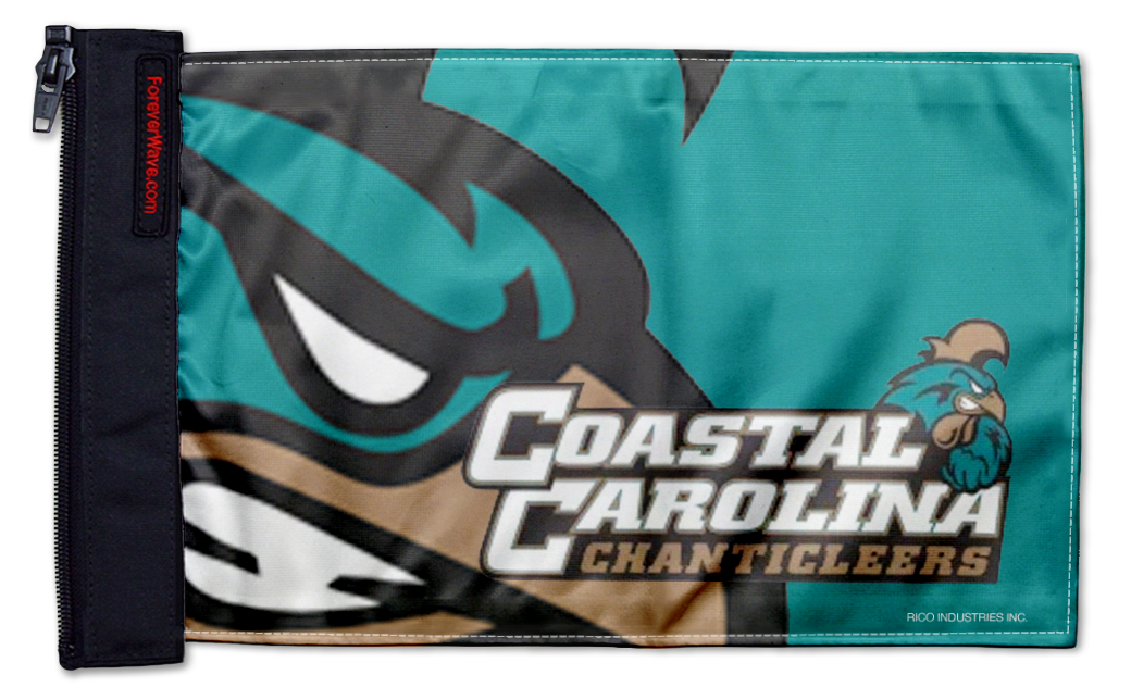 Coastal Carolina 11"x17" Forever Wave Flag for Jeep Wrangler JK 2-Door 2007-2018