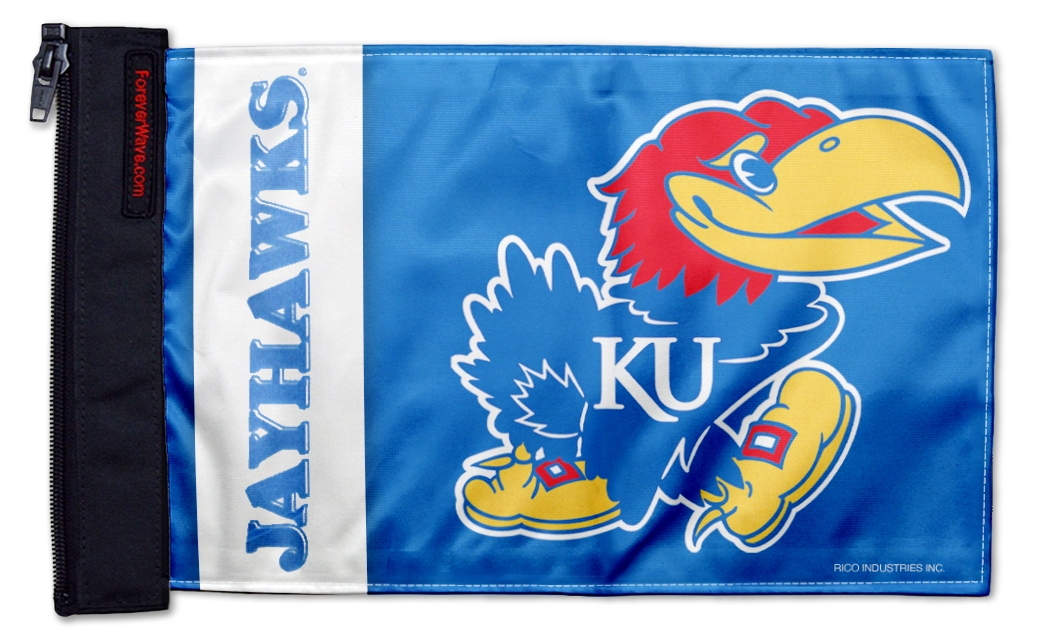 Kansas 11"x17" Forever Wave Flag for Golf Carts