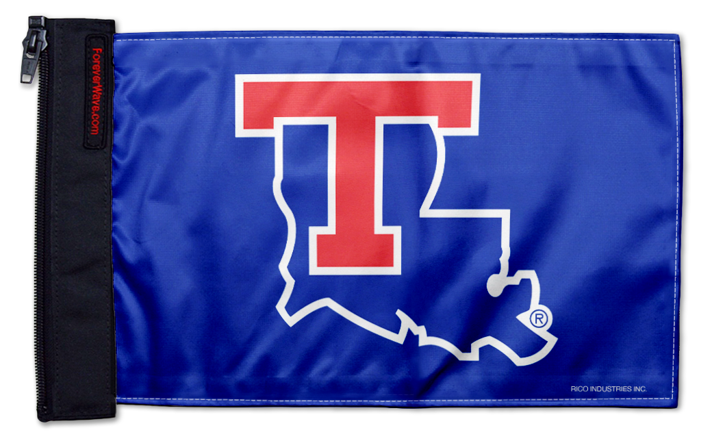 Louisiana Tech 11"x17" Forever Wave Flag for Jeep Wrangler JL 2-Door 2018-Present