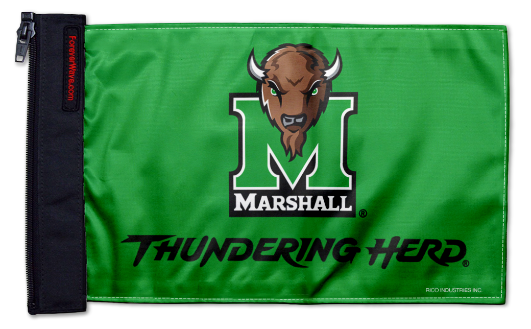 Marshall 11"x17" Forever Wave Flag for Golf Carts
