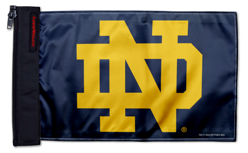 Notre Dame 11"x17" Forever Wave Flag for Golf Carts