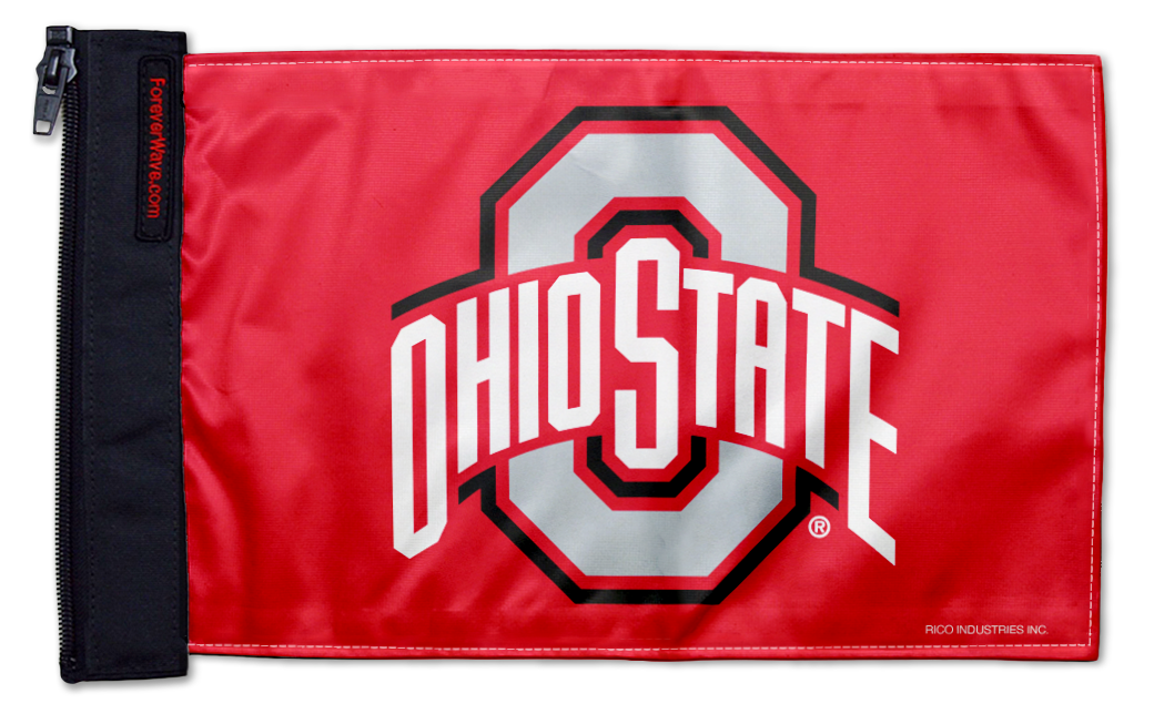 Ohio State Red11"x17" Forever Wave Flag for Golf Carts