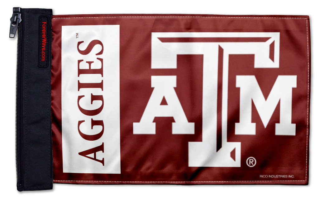 Texas A&M 11"x17" Forever Wave Flag for Jeep Wrangler CJ-7 and CJ-8 1976-1986