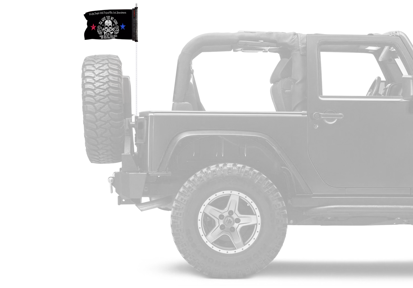 2A We The People 12"x18" Forever Wave Flag for Jeep Wrangler LJ 2003-2006