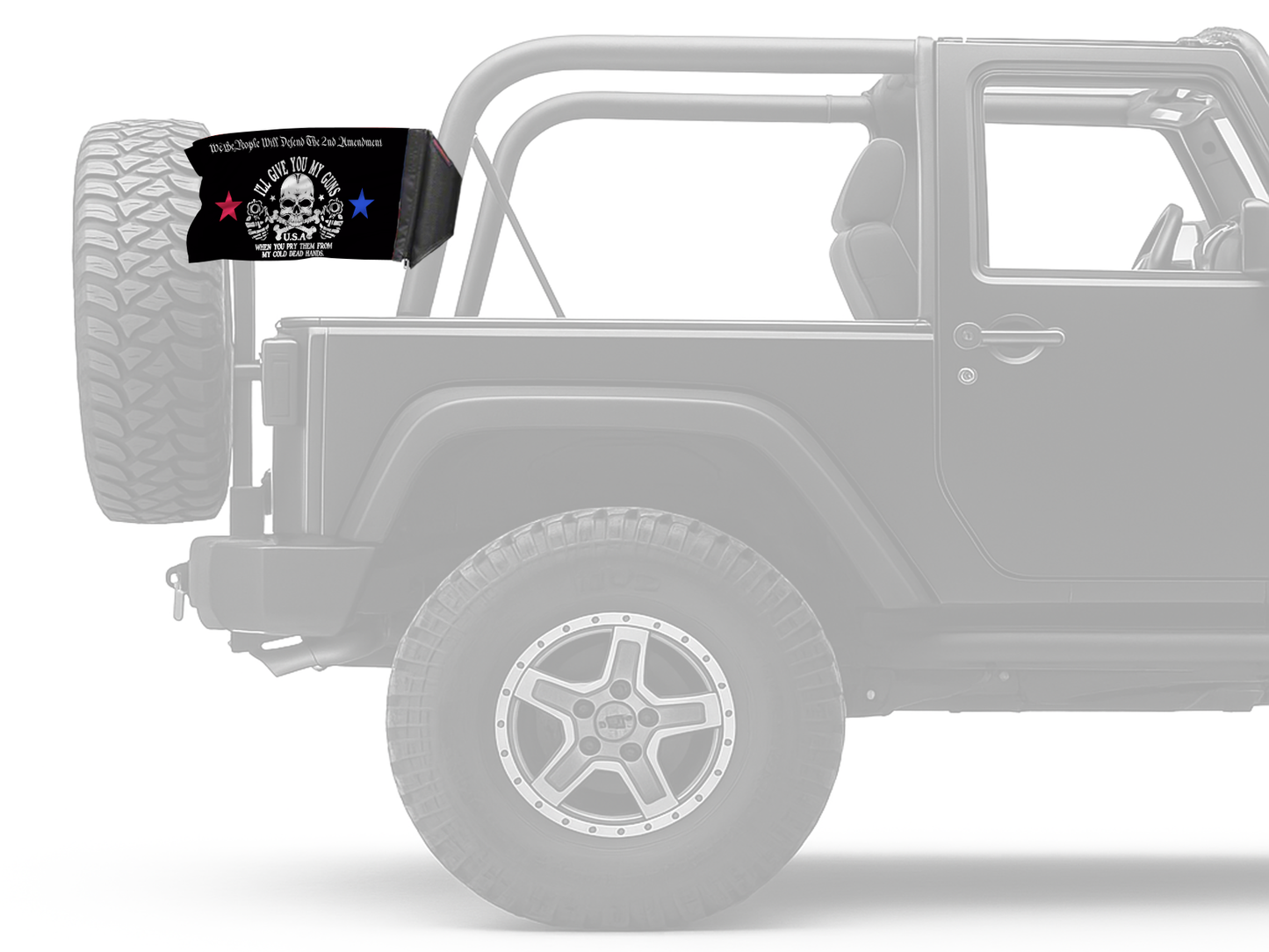 2A We The People 12"x18" Forever Wave Flag for Jeep Wrangler LJ 2003-2006