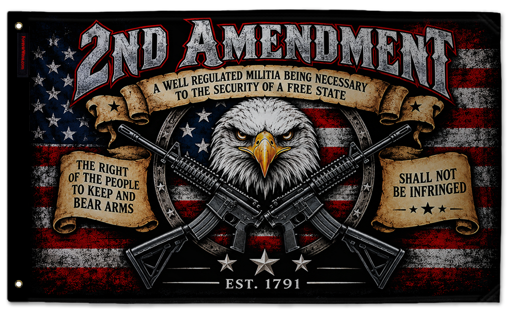2nd Amendment USA 3'x5' double-sided flag made in the USA