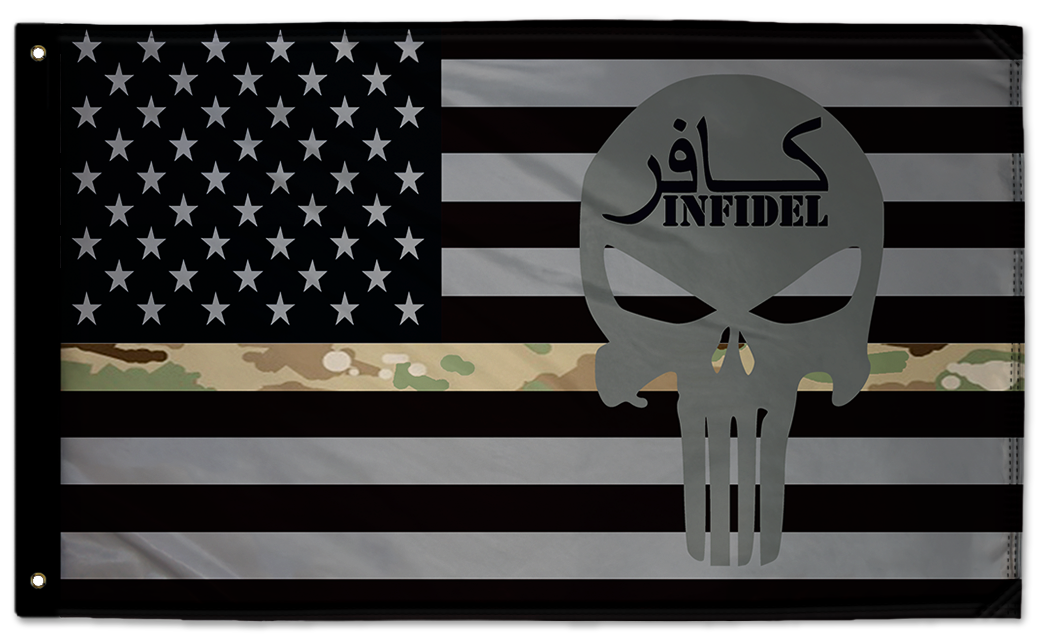 USA Subdued Thin Camo Line Infidel 3'x5' Double-Sided Flag