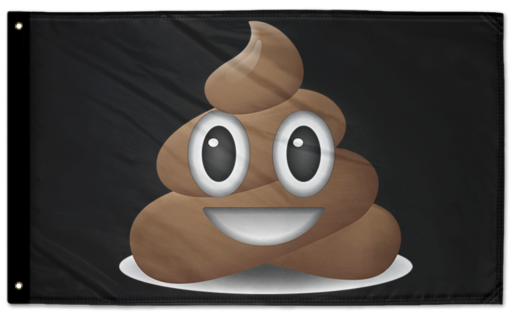 Emoji Poop 3'x5' Double-Sided Flag