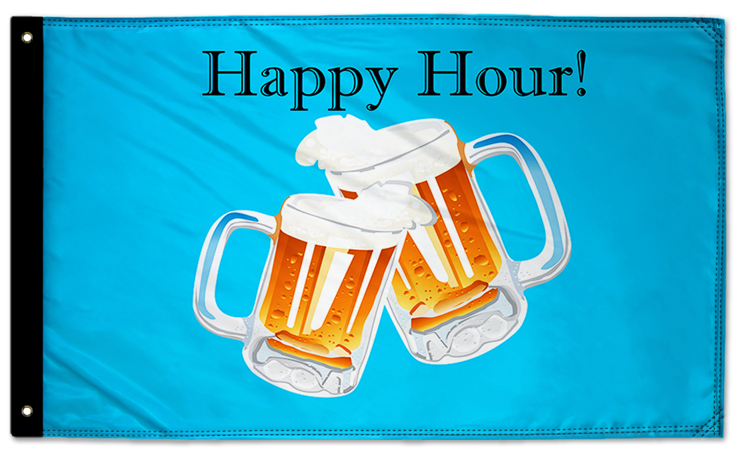 Happy Hour Beers 3'x5' Double-Sided Flag