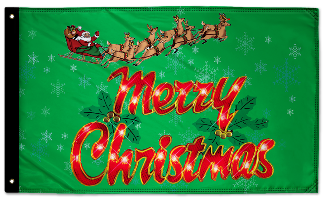 Merry Christmas 3'x5' Double-Sided Flag