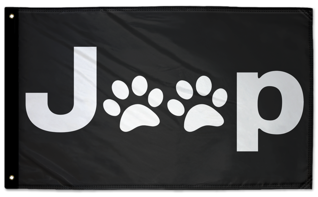 Jeep Paws 3'x5' Double-Sided Flag