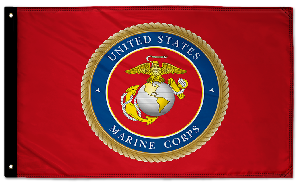 Marines Emblem 3'x5' Double-Sided Flag
