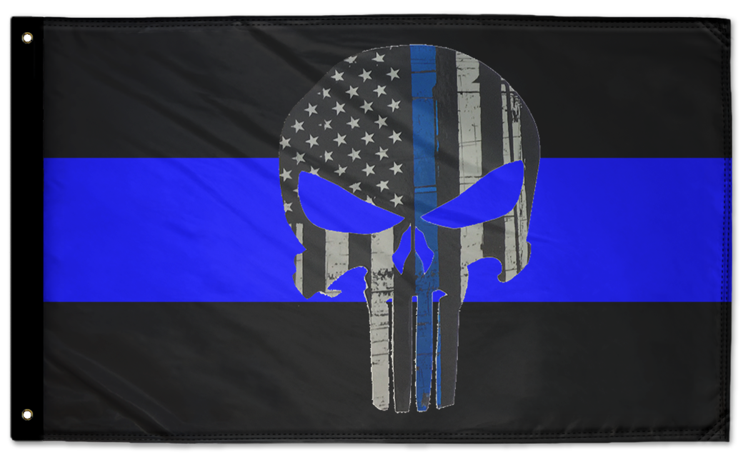 Thin Blue Line Punisher 3'x5' Double-Sided Flag