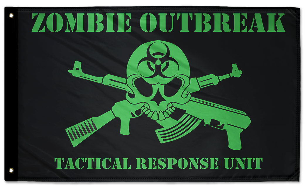 Zombie Outbreak Tactical Response Unit 3'x5' Double-Sided Flag