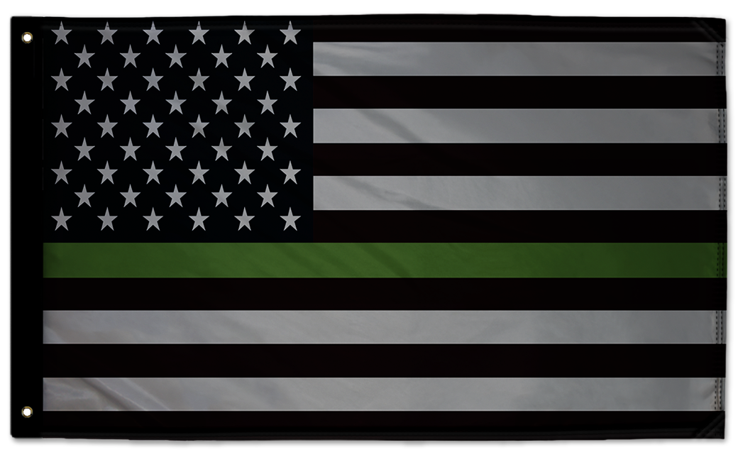 USA Subdued Thin Green Line 3'x5' Double-Sided Flag