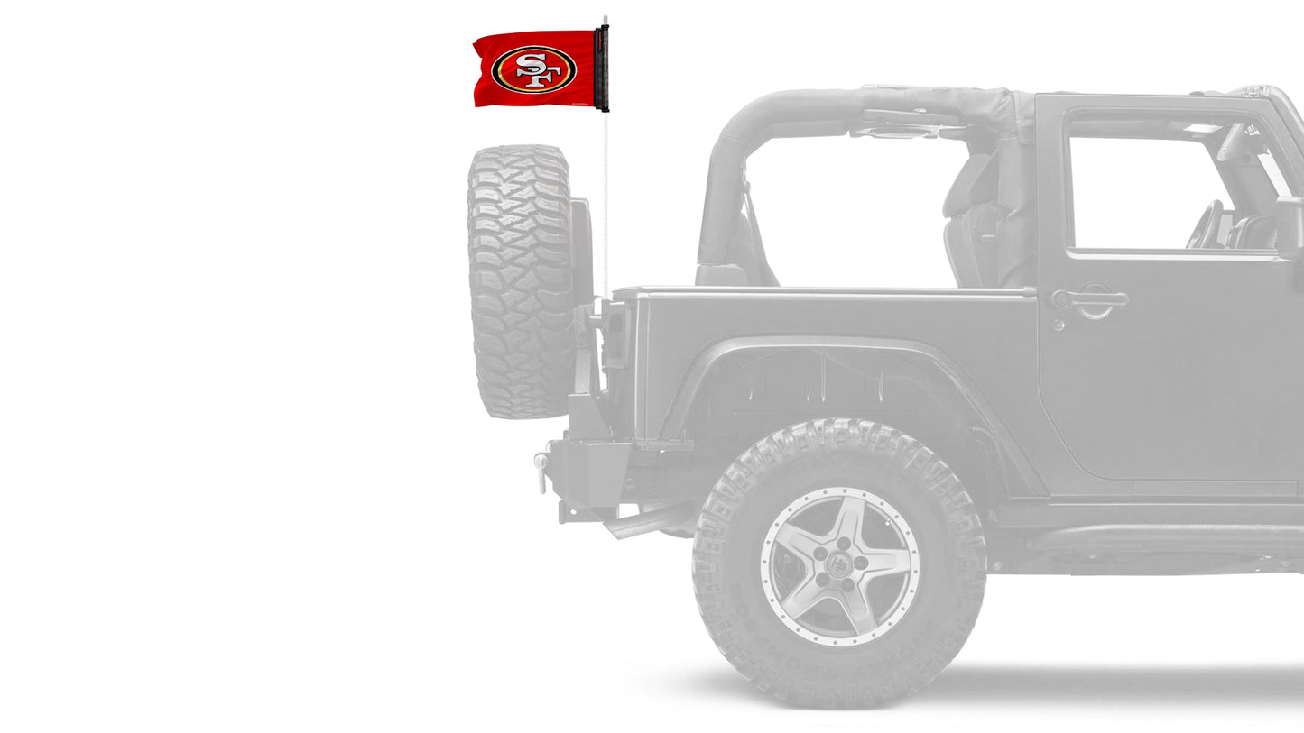 San Francisco 49ers 11"x17" Forever Wave Flag for Jeep Wrangler YJ 1986-1995