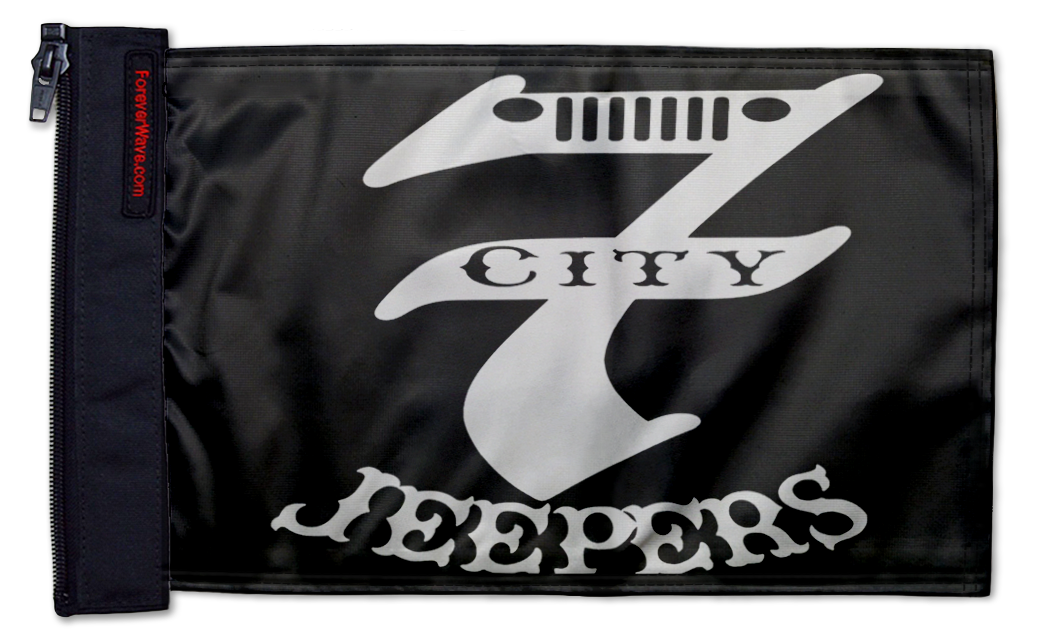 7 City Jeepers Flag 12"x18" Forever Wave Flag