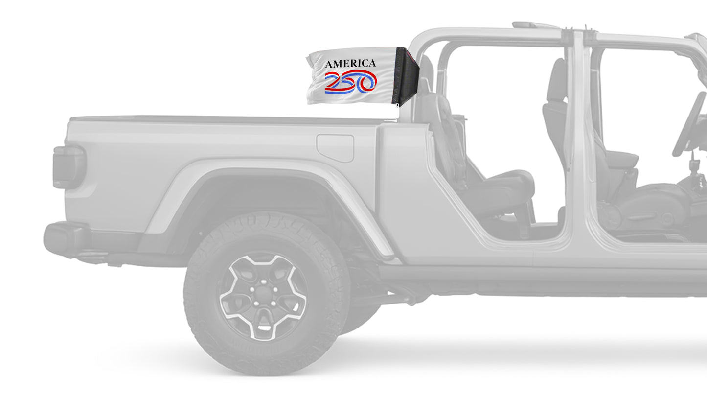 America 250 12"x18" Forever Wave Flag for Jeep Gladiator JT