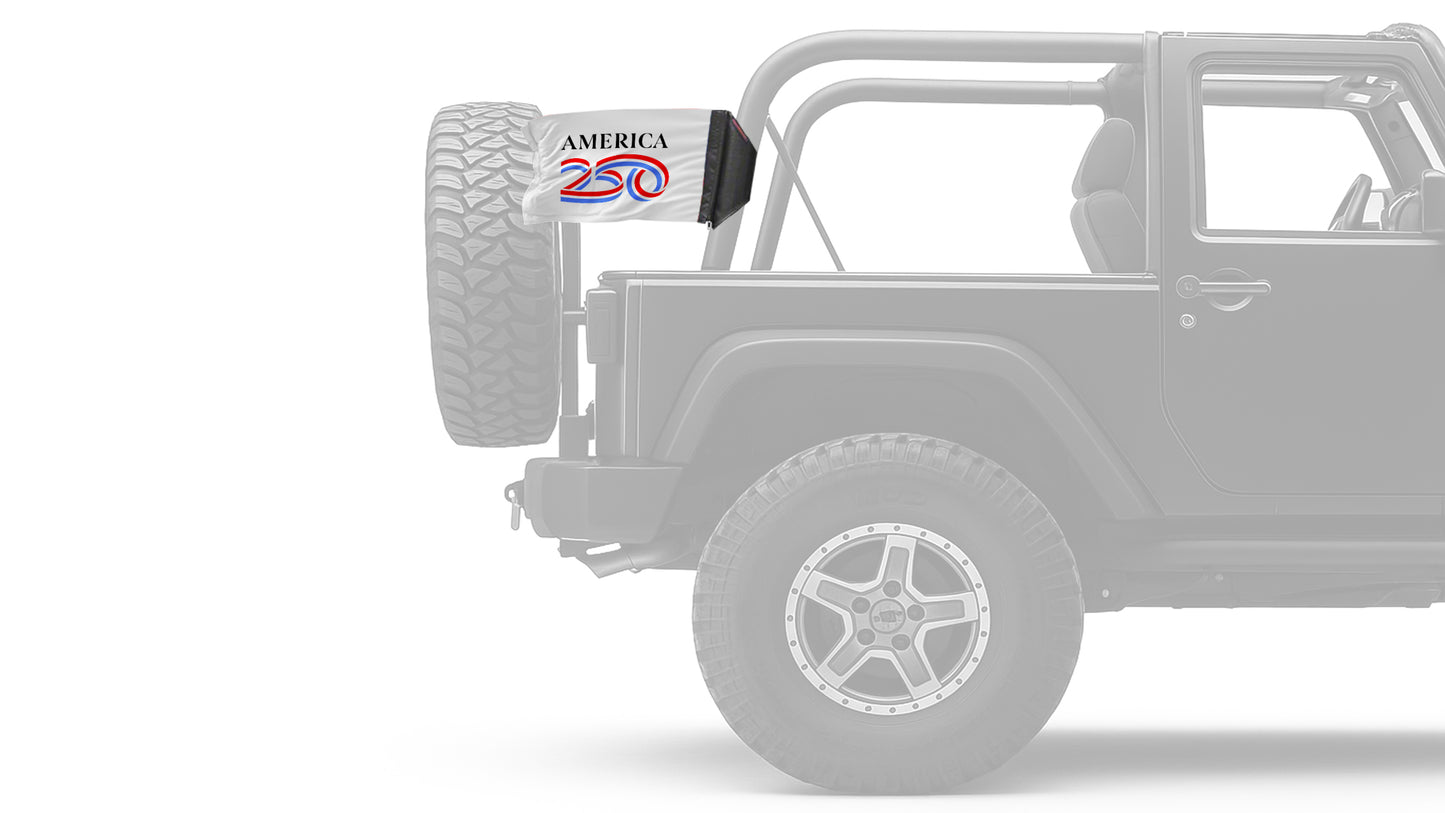 America 250 12"x18" Forever Wave Flag for Jeep Wrangler JL 2-Door 2018-Present