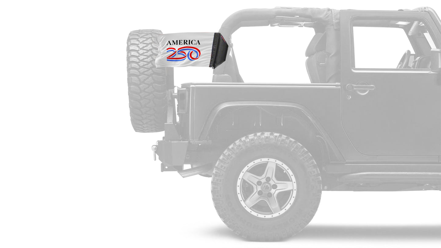 America 250 12"x18" Forever Wave Flag for Jeep Wrangler JLU 4-Door 2018-Present