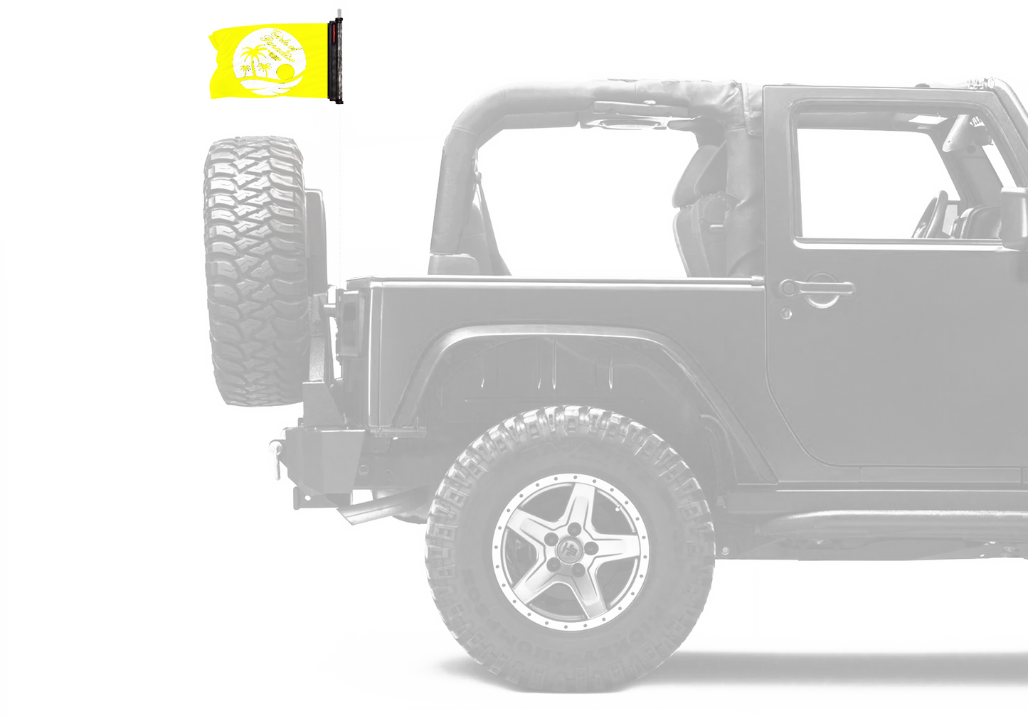 Girls Of Paradise 12"x18" Forever Wave Flag for Jeep Wrangler JK 2-Door 2007-2018