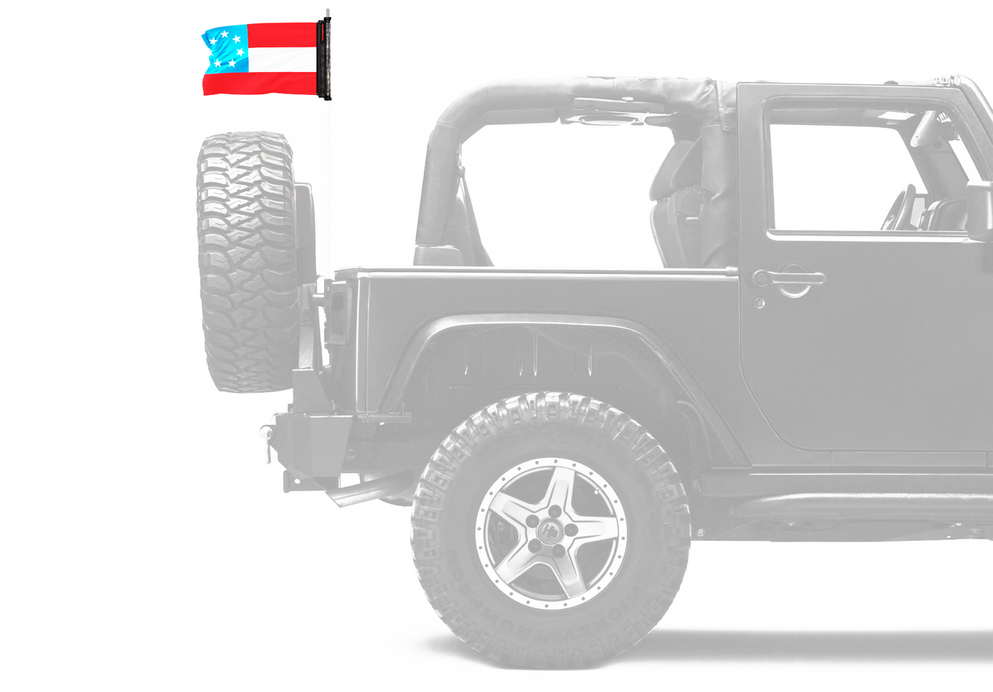 1st Confederate 7 Star 12"x18" Forever Wave Flag for Bronco