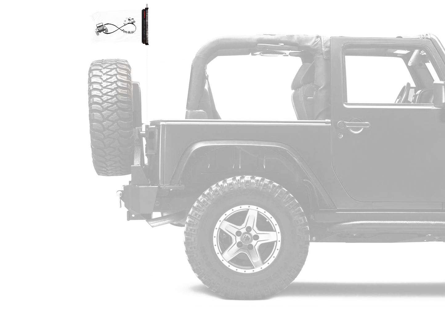 Fem Ride 12"x18" Forever Wave Flag for Jeep Wrangler LJ 2003-2006