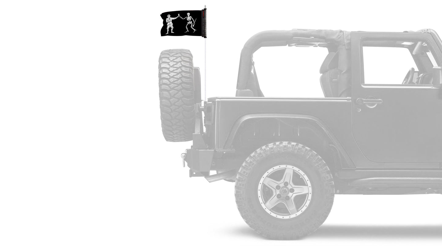 Bartholomew Roberts 12"x18" Forever Wave Flag for Jeep Wrangler TJ 1996-2006