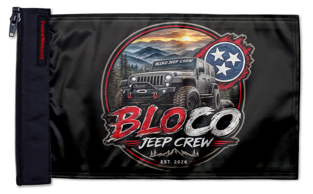 Bloco Jeep Crew 12"x18" Forever Wave Flag