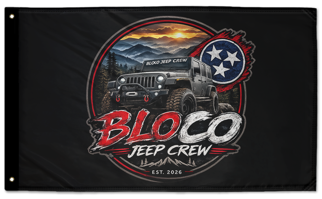 Bloco Jeep Crew 3'x5' Double-Sided Flag