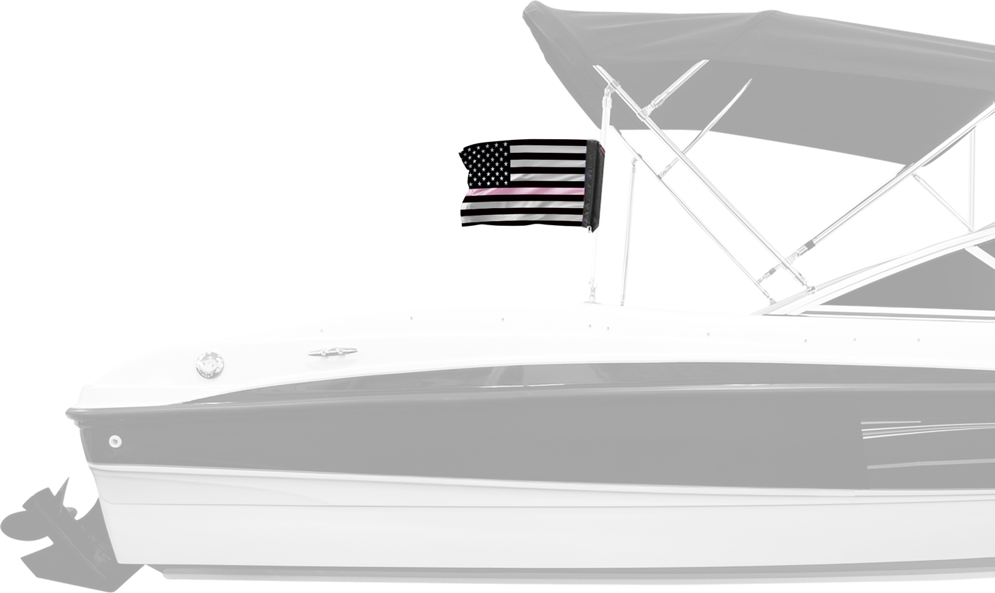 USA Subdued Thin Pink Line 12"x18" Forever Wave Flag for Boats