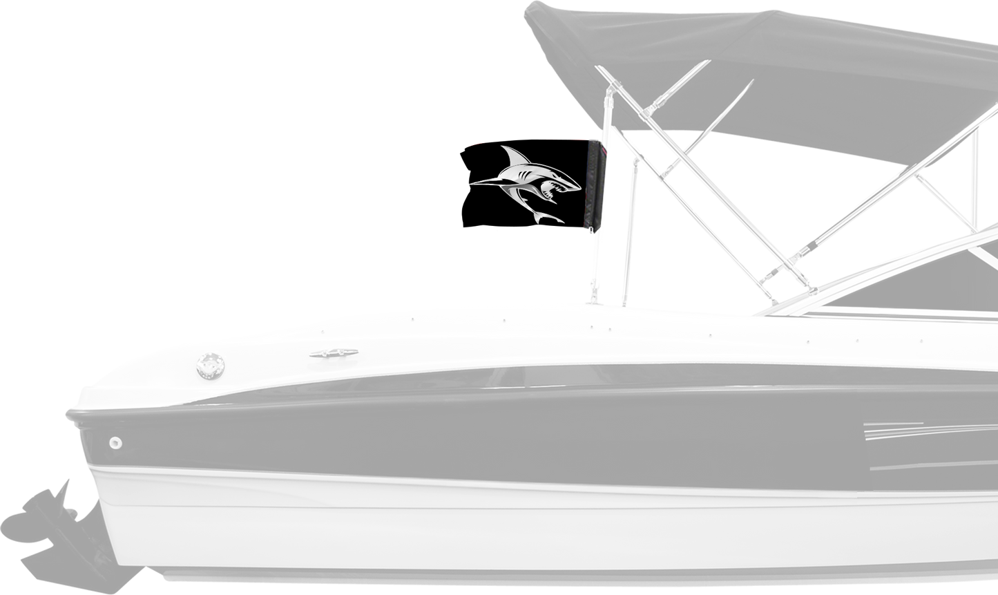 Shark 12"x18" Forever Wave Flag for Boats