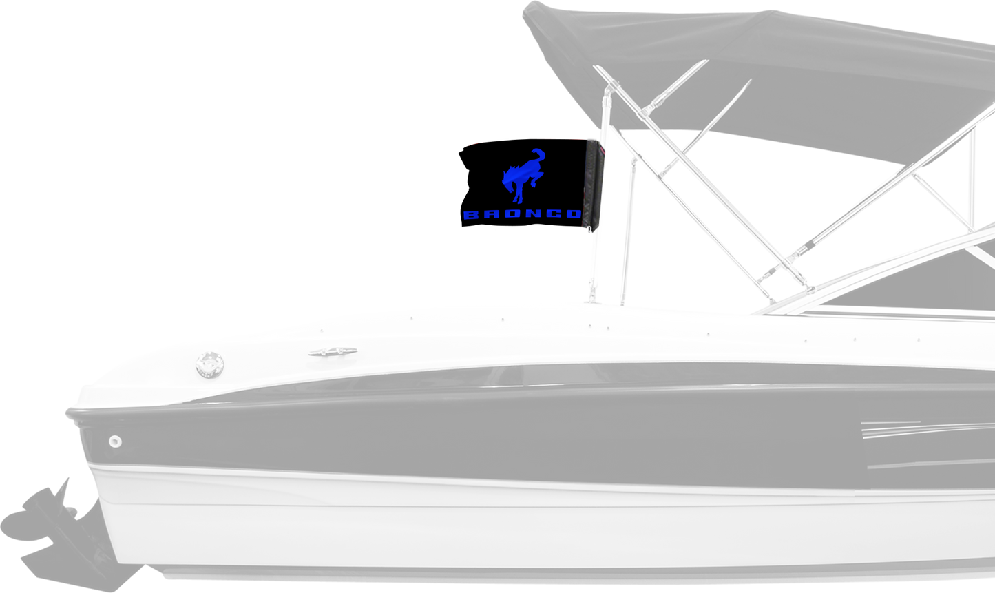 Bucking Bronco 12"x18" Forever Wave Flag for Boats