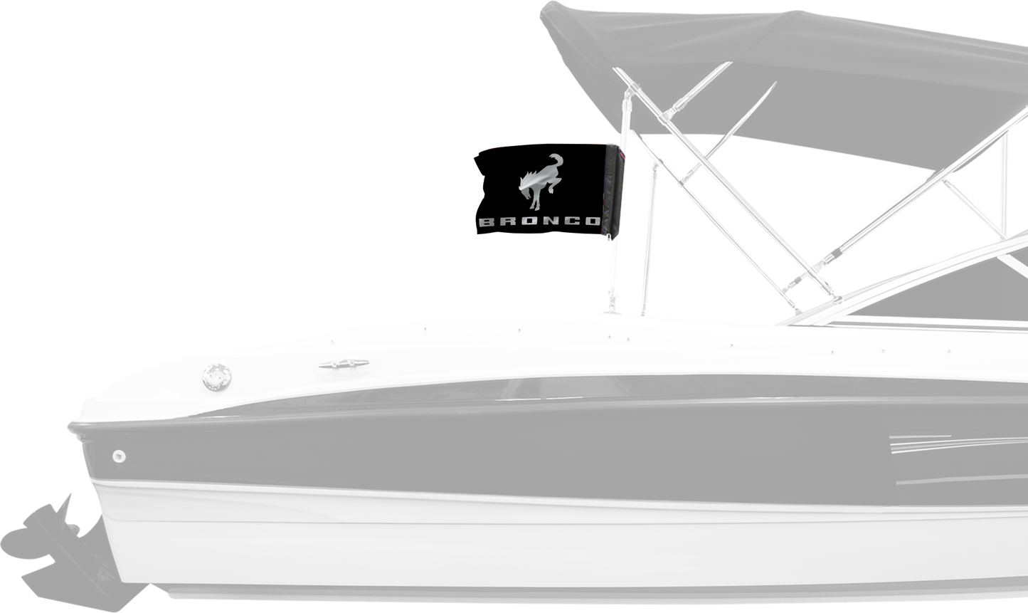 Bucking Bronco 12"x18" Forever Wave Flag for Boats