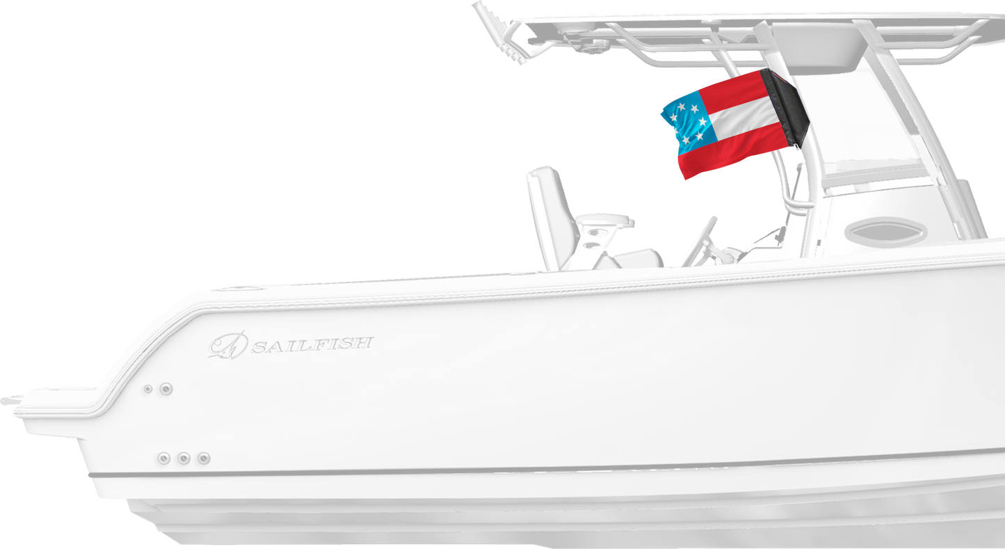 1st Confederate 7 Star 12"x18" Forever Wave Flag for Boats