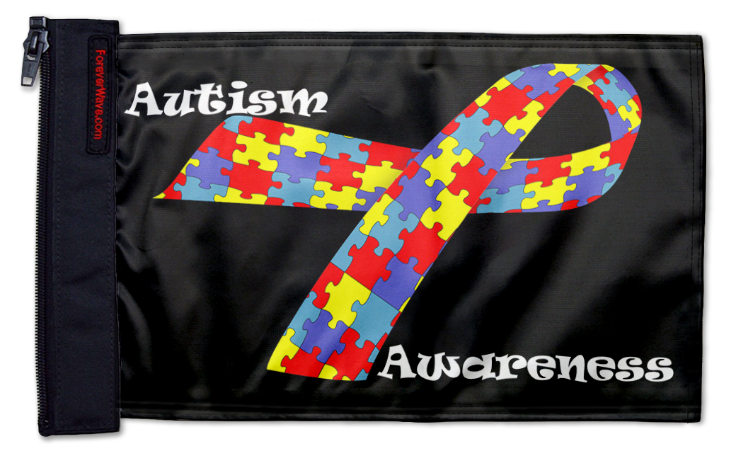 Autism Awareness 12"x18" Forever Wave Flag for UTVs