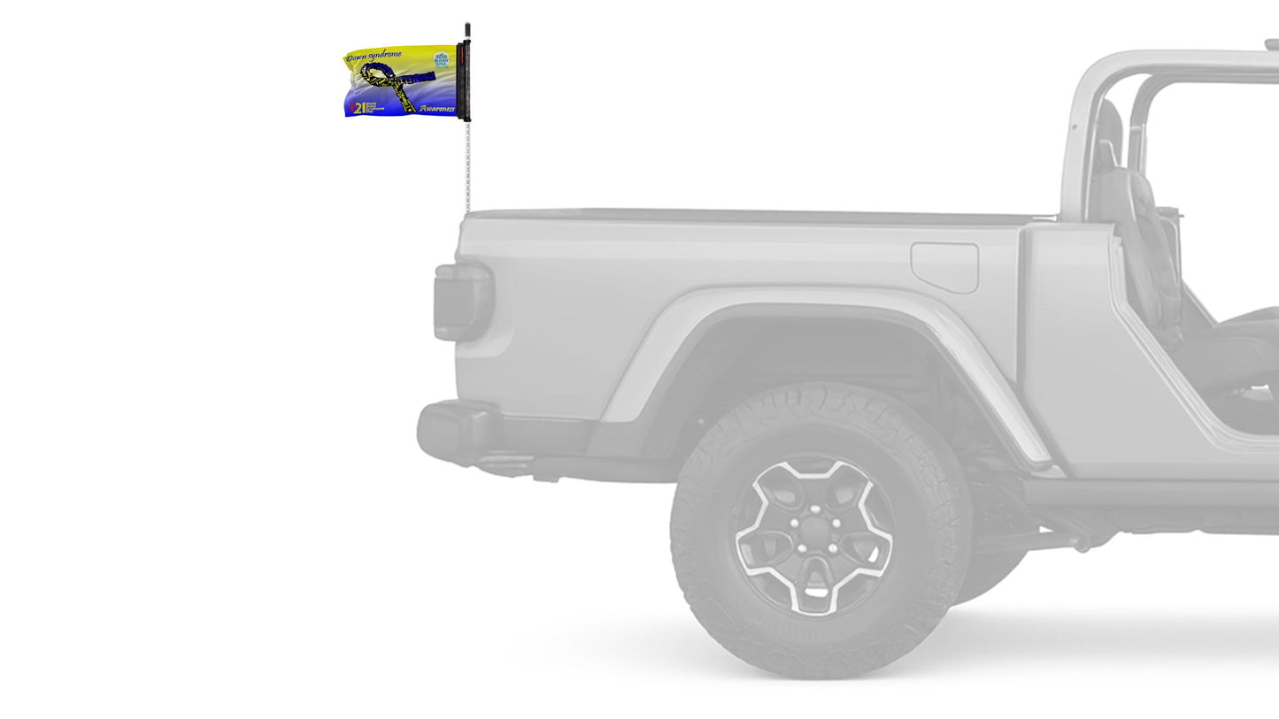 Down Syndrome Awareness 12"x18" Forever Wave Flag for Jeep Wrangler LJ 2003-2006