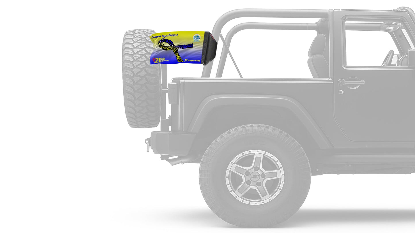 Down Syndrome Awareness 12"x18" Forever Wave Flag for Jeep Wrangler JK 2-Door 2007-2018