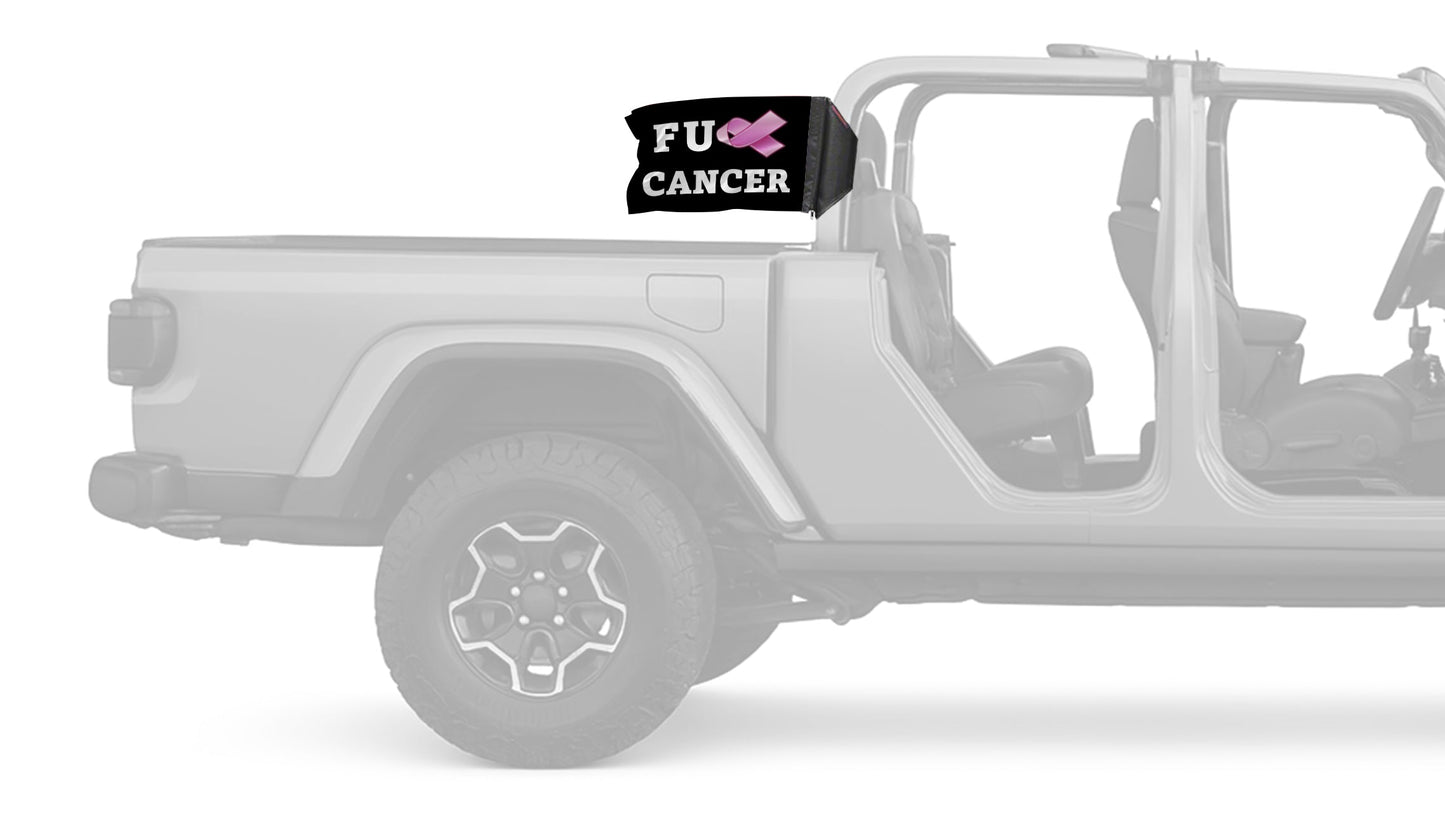 FU Cancer 12"x18" Forever Wave Flag for Jeep Gladiator JT