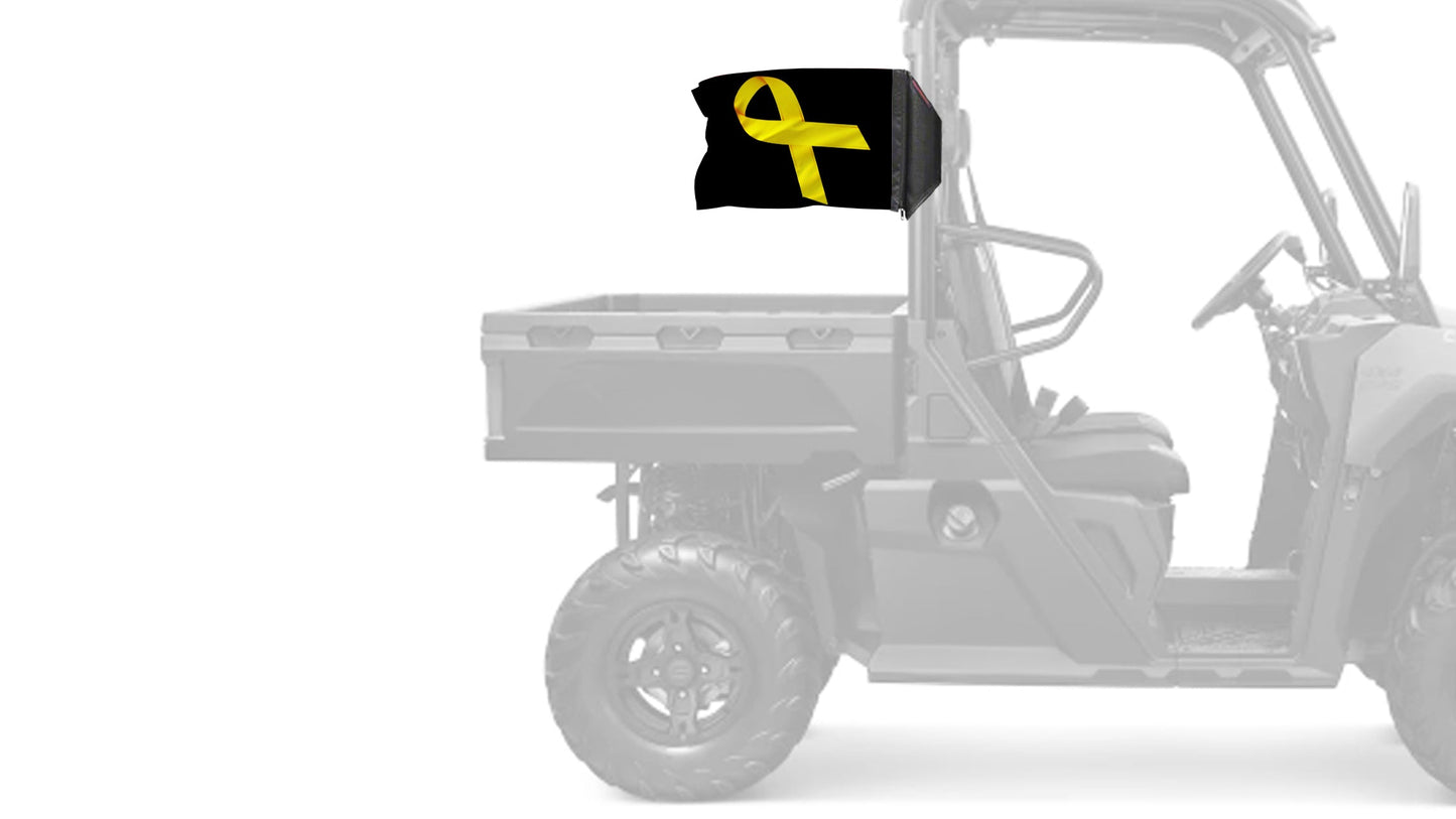 Gold Ribbon 12"x18" Forever Wave Flag for UTVs
