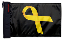 Gold Ribbon 12"x18" Forever Wave Flag for Boats