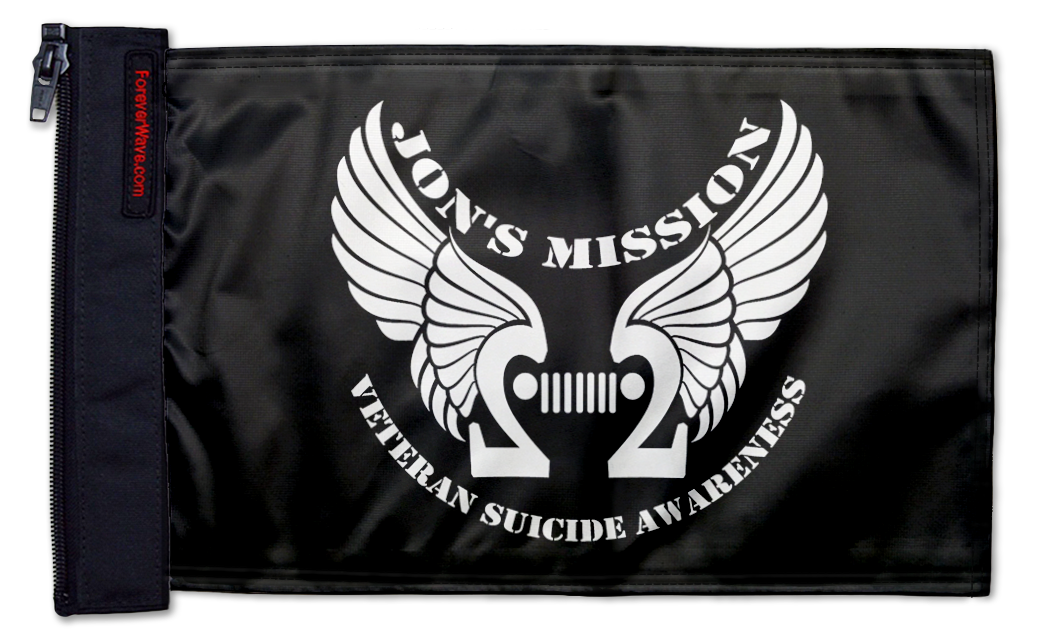 Jon's Mission 22 12"x18" Forever Wave Flag for Bronco