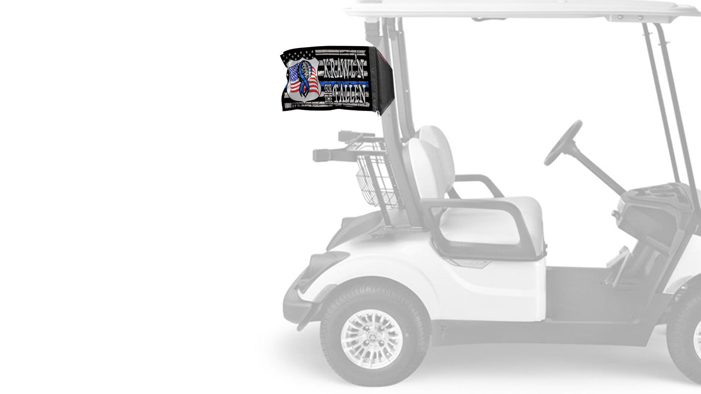 Krawl'n For The Fallen 12"x18" Forever Wave Flag for Golf Carts