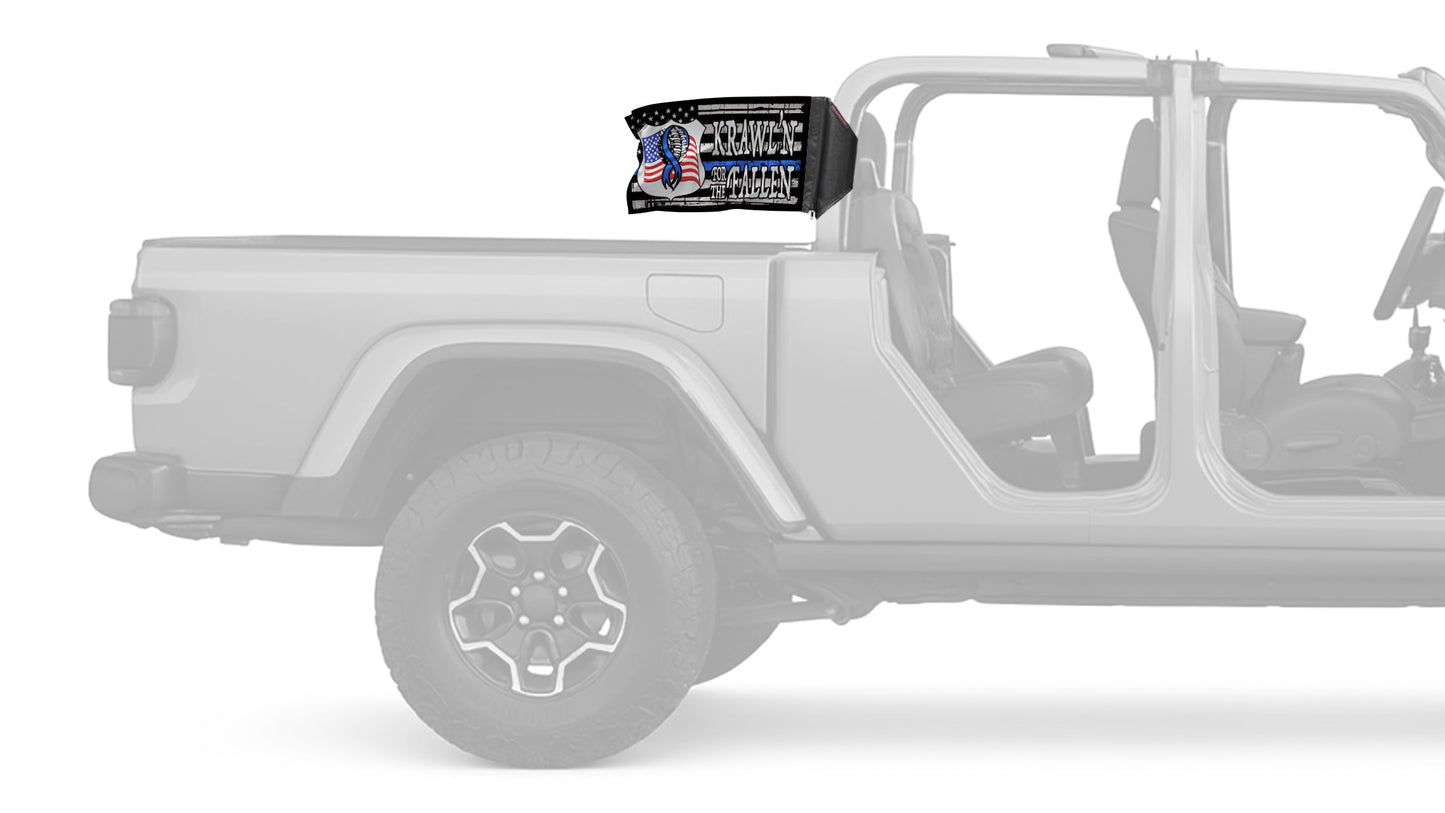 Krawl'n For The Fallen 12"x18" Forever Wave Flag for Jeep Gladiator JT