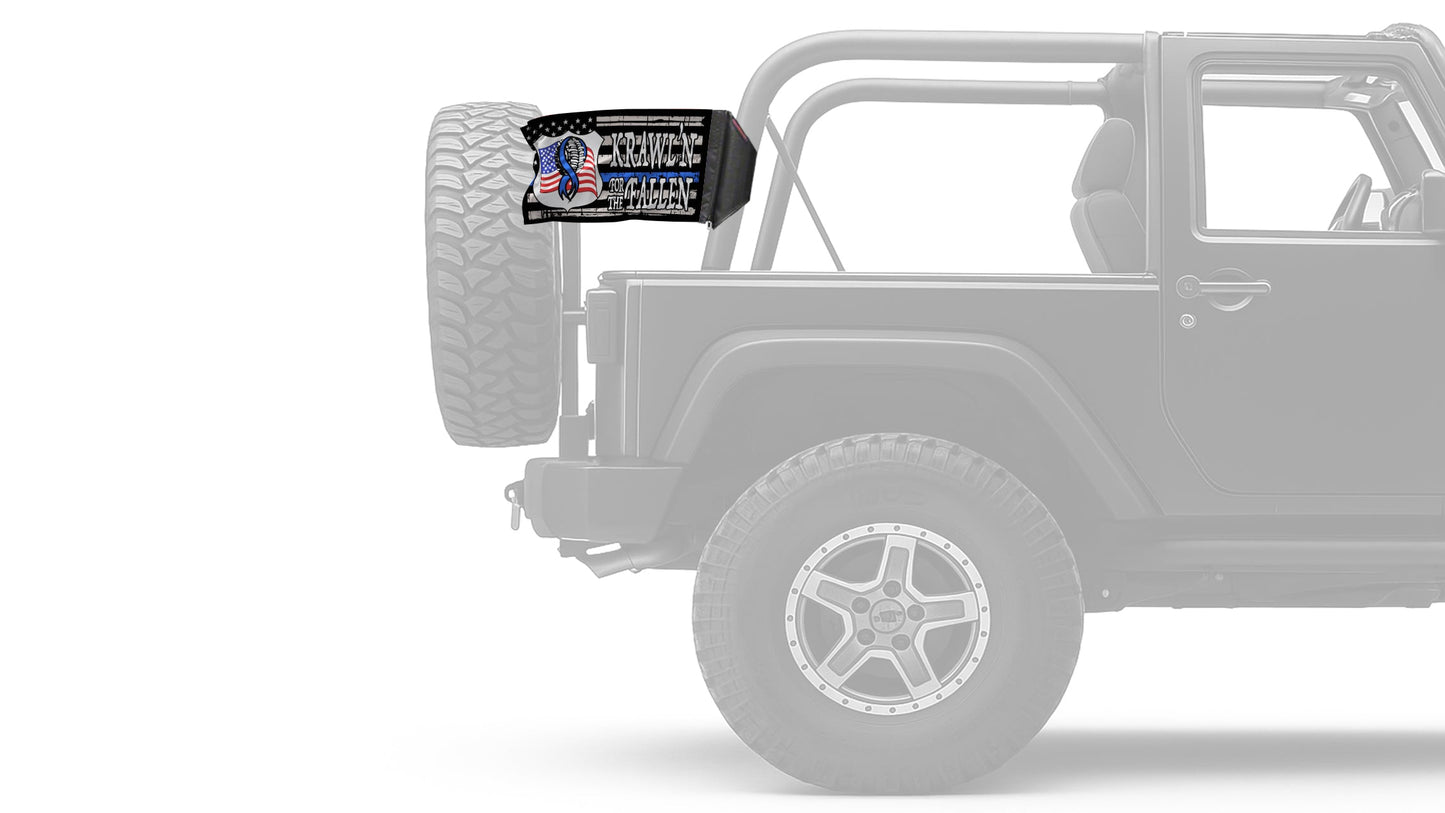 Krawl'n For The Fallen 12"x18" Forever Wave Flag for Jeep Wrangler TJ 1996-2006