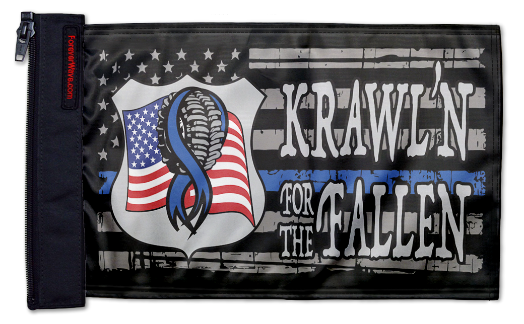 Krawl'n For The Fallen 12"x18" Forever Wave Flag for UTVs