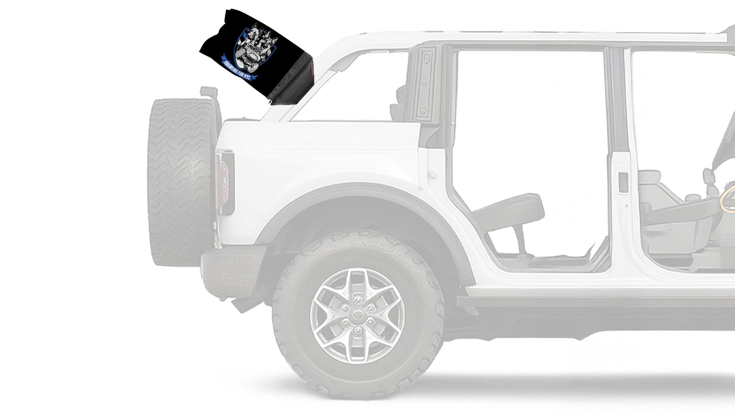 Krawling For K9s 12"x18" Forever Wave Flag for Bronco