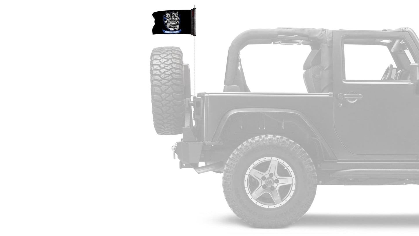 Krawling For K9s 12"x18" Forever Wave Flag for Jeep Wrangler JKU 4-Door 2007-2018