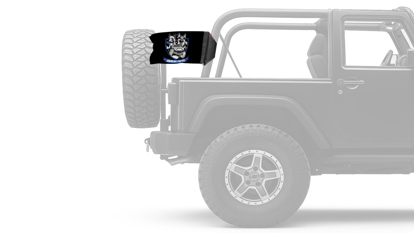 Krawling For K9s 12"x18" Forever Wave Flag for Jeep Wrangler YJ 1986-1995